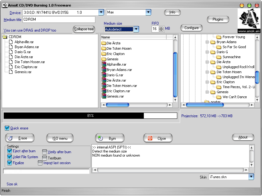 AmoK CD/DVD Burning screenshot